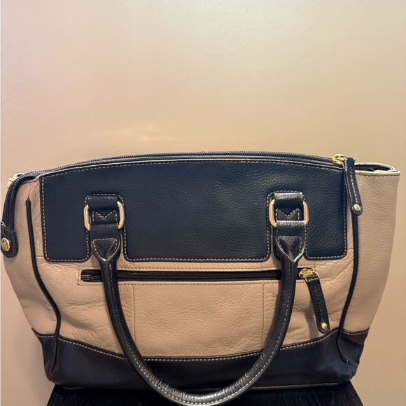 Tignanello Black and Cream Satchel - Picture 5 of 9